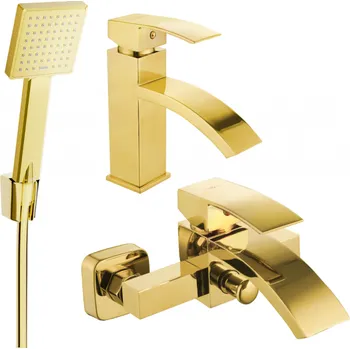 Vodovodní baterie Mexen Libra R45 vanová sada, zlatá - 745103R45-50 Bateriové soupravy