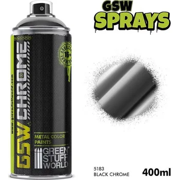 Modelářská barva Green Stuff World Black Chrome Spray Paint 400ml (Green Stuff World)