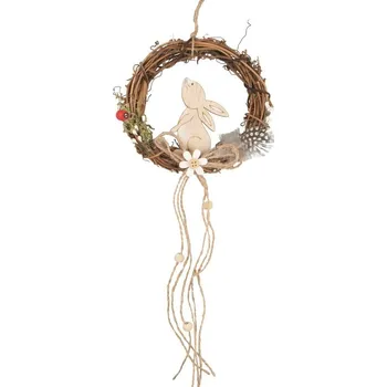 Věneček proutěný se zajícem 13 cm