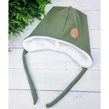 Čepice Kulišárny MECHOVÁ WAFLE ušanka s fleecem velikost / orientační věk: 1/ 0- 3m