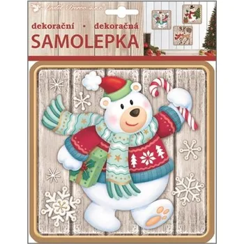 Samolepící dekorace Samolepka plastická 23x18 cm, lední medvěd