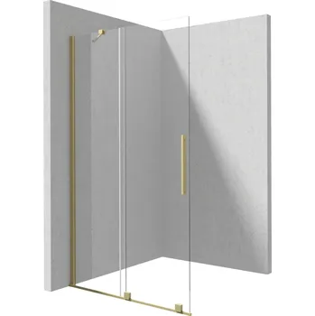 Deante Prizma sprchová zástěna walk-in 90 cm zlatá kartáčovaný/průhledné sklo KTJ_R39R