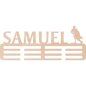 ČistéDřevo Dřevěný věšák na medaile - florbal Muž