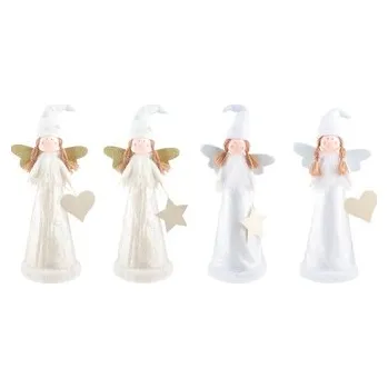 Vánoční dekorace Anděl ve třpytivých šatech na postavení 42 cm