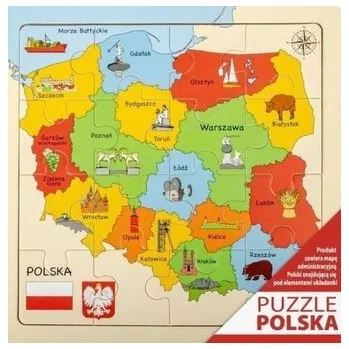Dřevěná hračka Puzzle Mapa drewniane 25x25cm