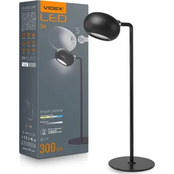 Svítidlo VIDEX Dobíjecí stolní LED lampa, černá | VIDEX