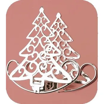 Svícen Kovový svícen stříbrný strom 10,5 cm, houpací, na čajovou