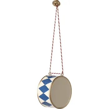 Vánoce Maileg Vánoční kovová ozdoba Velký bubínek Dark Blue Maileg Metal Ornament, Large Drum