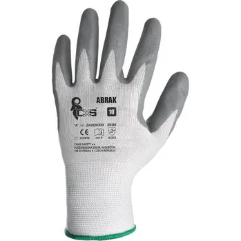 Pracovní rukavice Rukavice CXS ABRAK, máčené v nitrilu, bílo-šedé, blistr, vel. 11