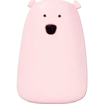 Žárovka LED RGB Dětská dotyková lampička BEAR LED/0,4W/5V růžová + USB