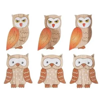 Dřevěné sovičky 2 motivy 4 cm, 6 ks