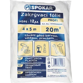 SPOKAR Profi Zakrývací fólie 4 x 5 m průhledná