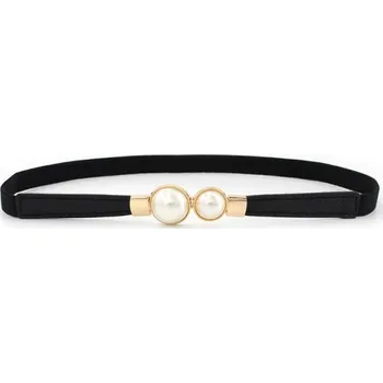 Opasek Dámský elastický pásek s perličky Černý Lifestyle 19112906133264765