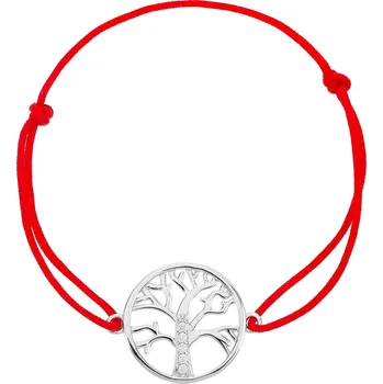 Náramek Bealio BEALIO Stříbrný náramek STROM ŽIVOTA shamballa provázek Délka náramku: 17+3 cm 03-13266-2913