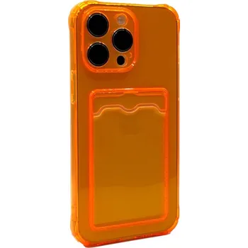 Pouzdro na mobilní telefon Anti shock barevný neonový obal s peněženkou pro iPhone 14 PRO MAX Barva: Oranžová