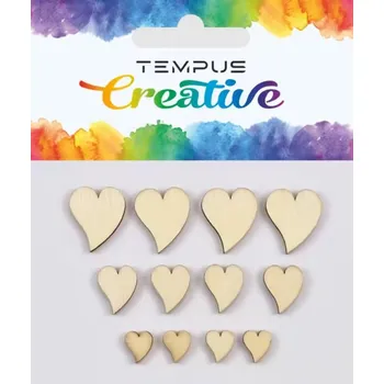 Dřevěné výřezy srdce 3 velikosti/12ks