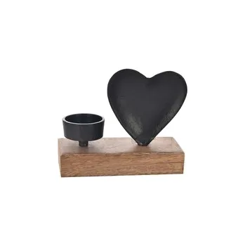 Svícen Svícen mango/kov srdce 14x5x11 cm