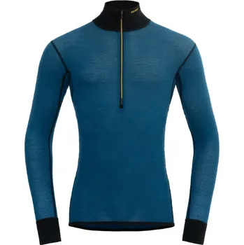 Pánské tričko Pánské merino triko Devold Woll Mesh 190 Zip Neck Man flood/caviar XL