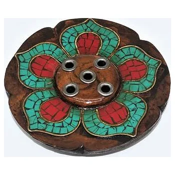 Čajovna Rymer Stojánek Nepál - dřevo,kámen - květ vykládaný