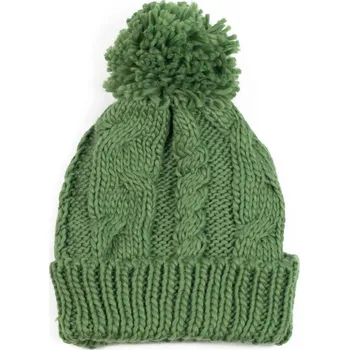 Čepice Teplá zimní čepice s střapcem green