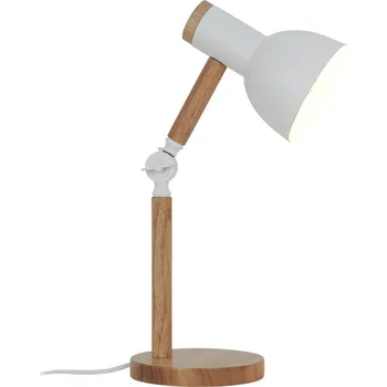 Lampička Zuma Line Balbo stolní lampa 1x40 W bílá-dřevo T22004B-WH