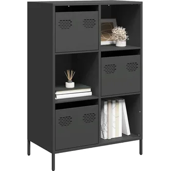 přebalovací pult a komoda Skříň černá 68 x 39 x 103,5 cm ocel Černý 851406