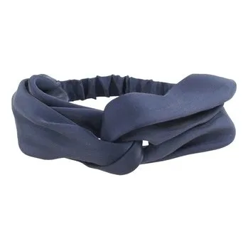 Čelenka Čelenka elastická saténová s kříženým uzlem, tmavě modrá