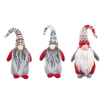 Vánoční dekorace Skřítek s pletenou čepicí 22 cm