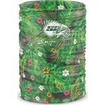 Multifunkční šátek TROPICAL černá - Zelená / ONE SIZE