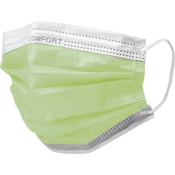 rouška Ústenky operační Med-Comfort, 3 vrstvé s gumičkou, limetkově zelené, 50 ks