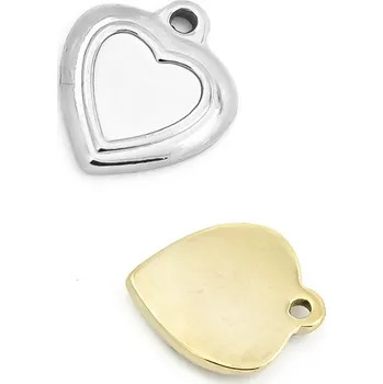 Materiál na výrobu šperku Nerezový přívěsek srdce 19mm s lůžkem - 1Ks - Nerez RL