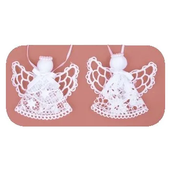 Vánoční dekorace Anděl krajkový 10 cm