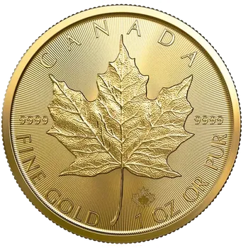 Royal Canadian Mint Maple Leaf zlaté mince 50 CAD stand 1 oz