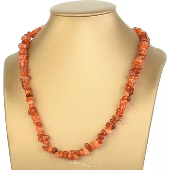 Náhrdelník Karneol náhrdelník sekané větší tvary 53cm