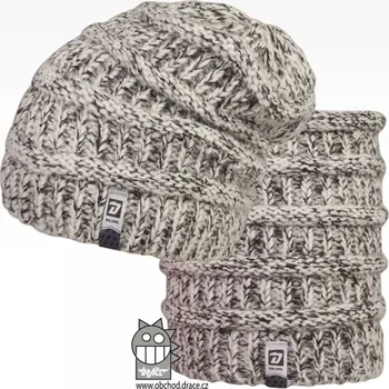 Čepice Pletená čepice a nákrčník Dráče - Etna 04, bílá melír Barva: Bílá, Velikost: 56-58