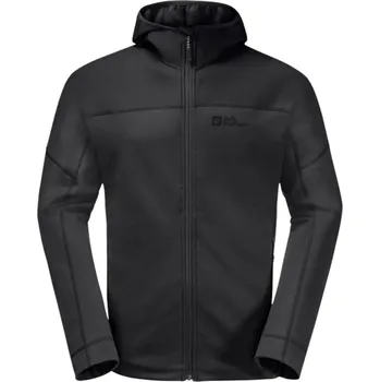 Pánská větrovka Černá pánská fleecová bunda Jack Wolfskin Hirschberg Hooded FZ M 1710881-6000 Velikost: XL