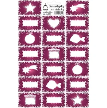 samolepka Vánoční samolepky na dárky - fialové