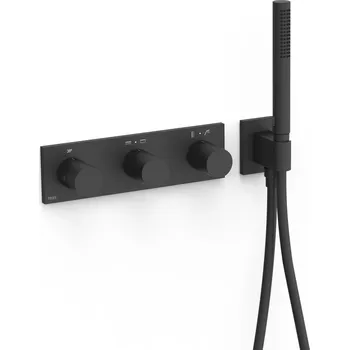 Vodovodní baterie Tres B-System vanová baterie pod omítku s termostatem černá 30735401NM