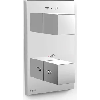 Vodovodní baterie Tres Therm-Box vanová baterie pod omítku s termostatem chrom 00625001