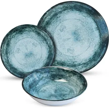 Talíř Luxusní sada 18 kusů keramických talířů BLUE