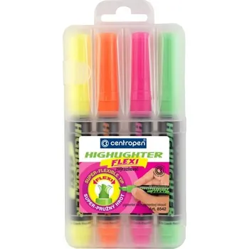 Zvýrazňovač Centropen Flexi FLUO 8542,sada 4 barev 878.116