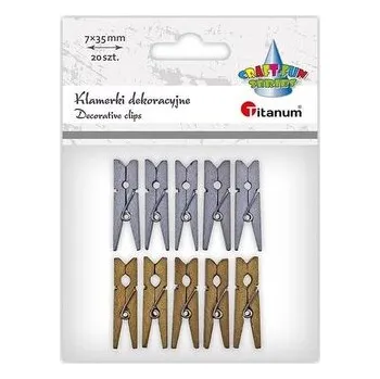 Klamerki drewniane 2 kolory 7x35mm 10szt mix