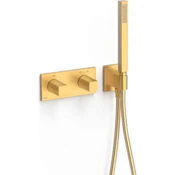 Vodovodní baterie Tres B-System vanová baterie pod omítku s termostatem zlatá 30725201OM