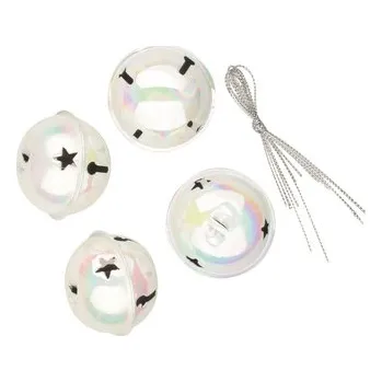 Vánoční dekorace Rolničky iridové 5 cm, 4 ks