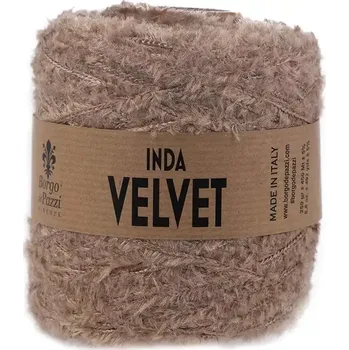 Příze Borgo de Pazzi Inda Velvet 3 Béžová (Špagátová žinylková příze Inda Velvet Beige)