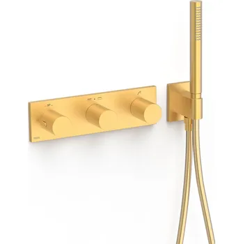 Vodovodní baterie Tres B-System vanová baterie pod omítku s termostatem zlatá 30735301OM
