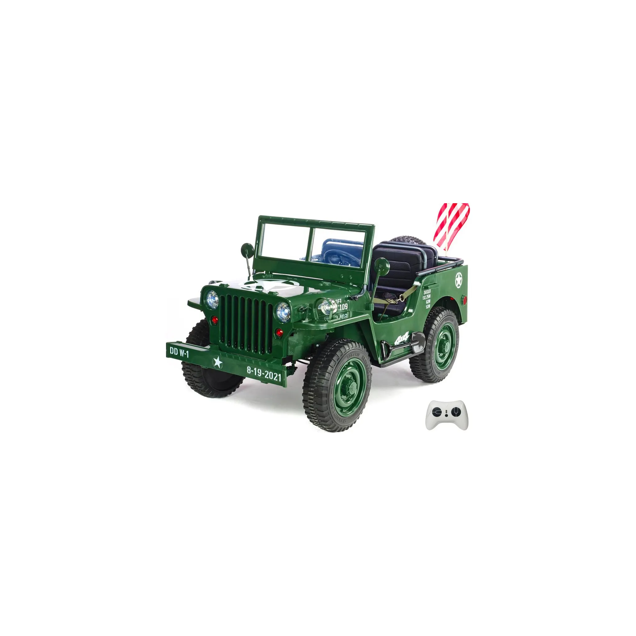 Fotografie 1 - Dětské elektrovozidlo Džíp Willys 4x4 zelený
