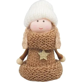 Vánoce Holčička v medovém svetříku 10 cm