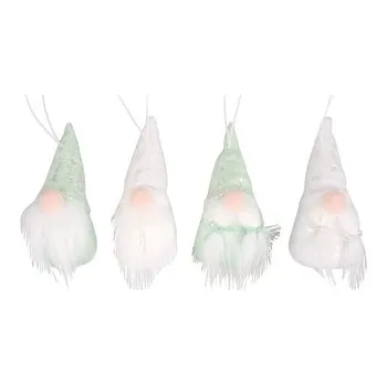 Vánoční dekorace Skřítek na zavěšení s lesklou čepicí 9 cm