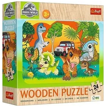 Puzzle Puzzle drewniane 24 Poznaj dinozaury TREFL